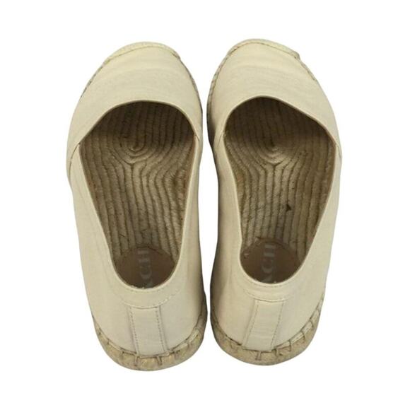 Coach Charlie Leather Espadrilles 6.5 – Ivory Glove-Tanned Slip-On Flats - Picture 1 of 8